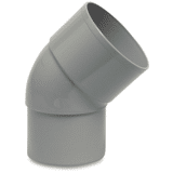 Bocht 45° PVC-U 100 mm lijmmof x verjonging grijs