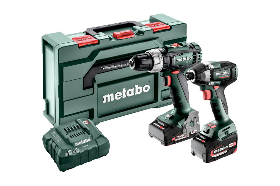 Product afbeelding Metabo accu machineset SB18L+SSD18LT200BL, 1 x 2,0 Ah, 1x LiPower 4,0 Ah, lader ASC 55