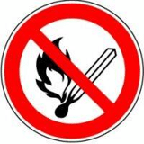 Schild Open vuur verboden 200 mm PVC-Folie