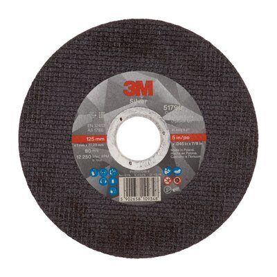 3M Silver Doorslijpschijf, T41, 125mm x 1mm x 22,23mm