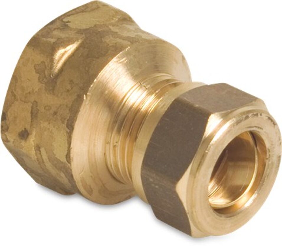 Product afbeelding Knelkoppeling overgangsok messing 22 mm x 1" knel x binnendraad