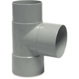 T-stuk 87° PVC-U 80 mm lijmmof x lijmmof x verjonging grijs