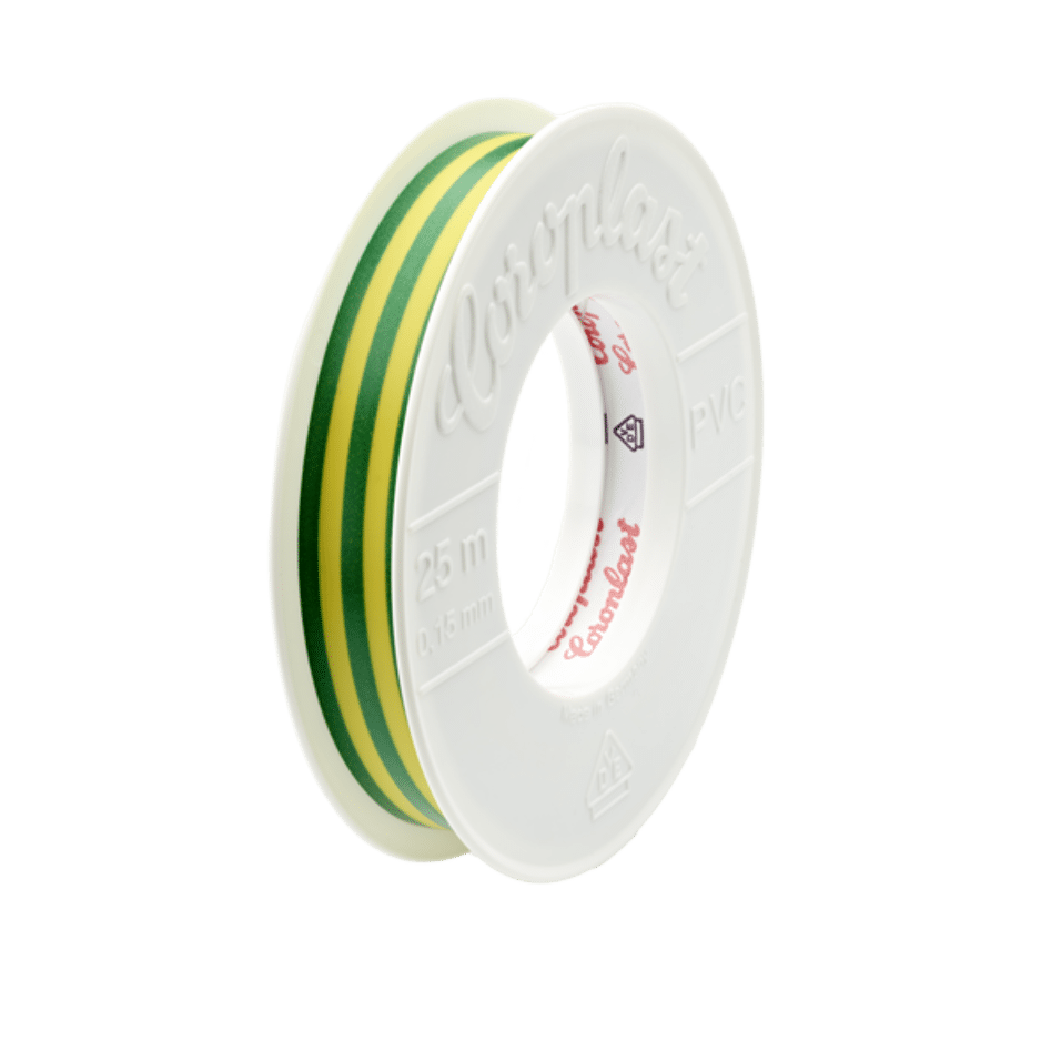 Product afbeelding Coroplast isolatietape 302 geel/groen 15mm x 10m