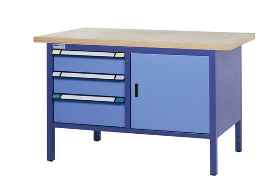 Product afbeelding Compacte werkbank 1500x700X845 kleur: 4040/1060, uitvoering: 3 laden en 1 deur