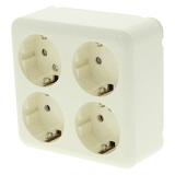 Contactdoos opbouw polarwit     4-voudig