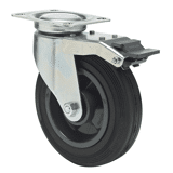 Colson zwenkwiel JSPM met topplaat en rem 100 x 30mm 80kg