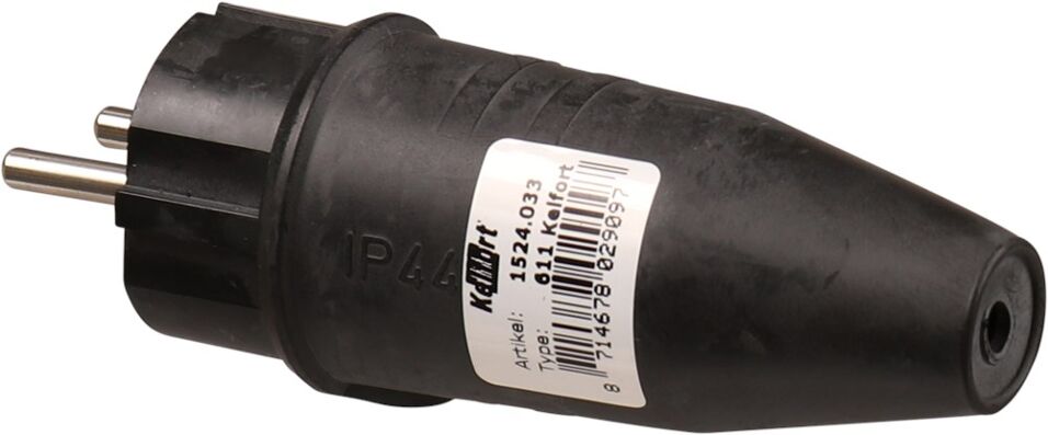 Product afbeelding Stekker rubber zwart 16a/230v   2p+a