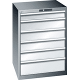 Schuifladenkast 75 H1000, 6 laden 100mm / 4x150mm / 200mm blauw