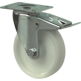 Zwenkwiel kunst. wit bev.pl. 100mm +rem