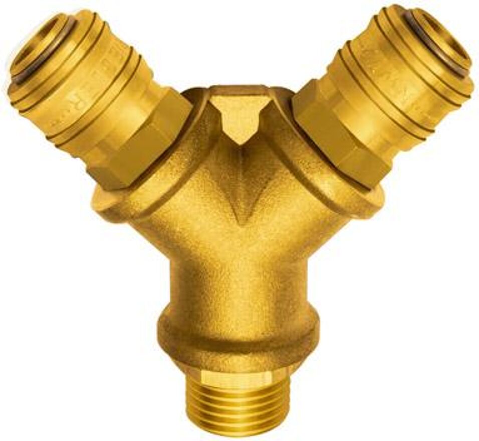 Product afbeelding Riegler Verdeler buitendraad met 2 snelkoppelingen 3/8"
