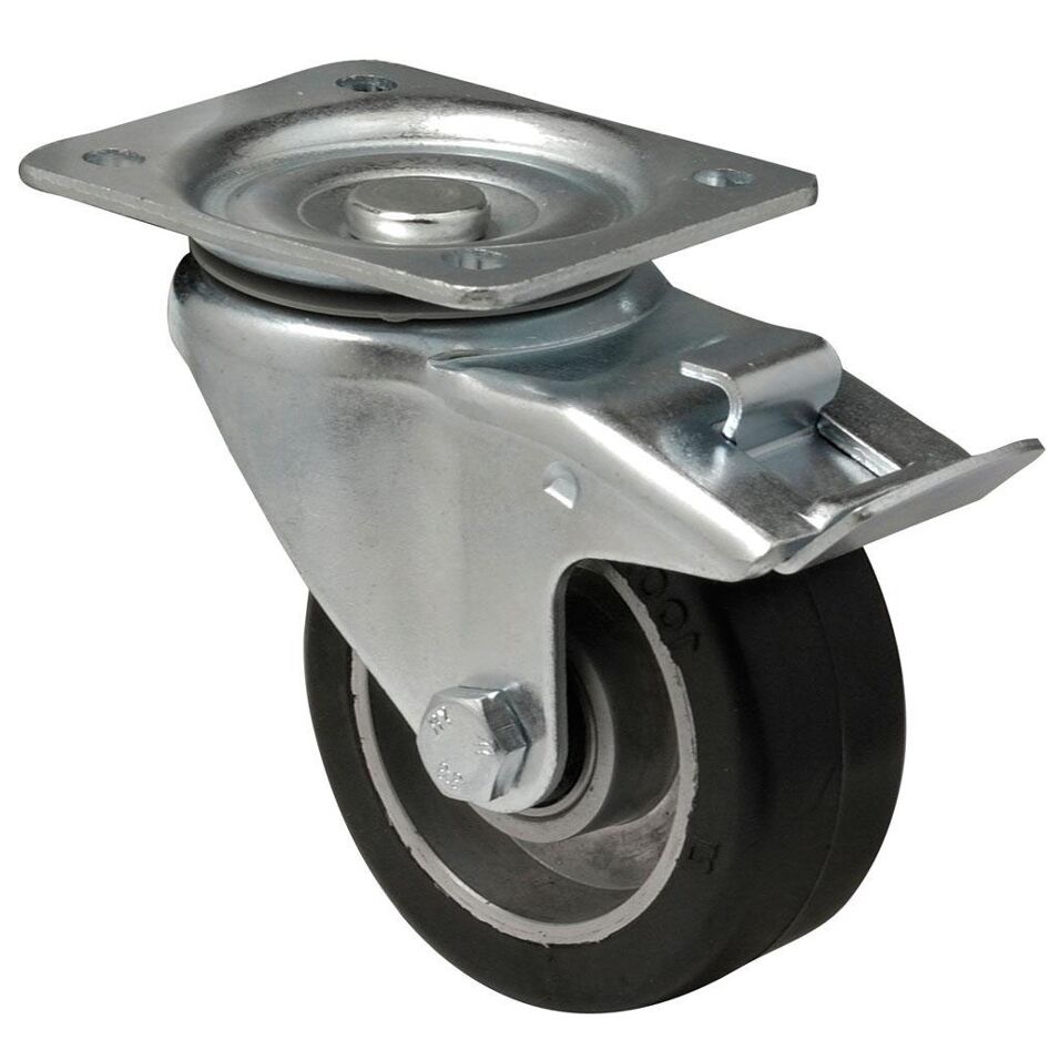 Product afbeelding Colson zwenkwiel BTAB met topplaat en rem 125 x 38mm 200kg