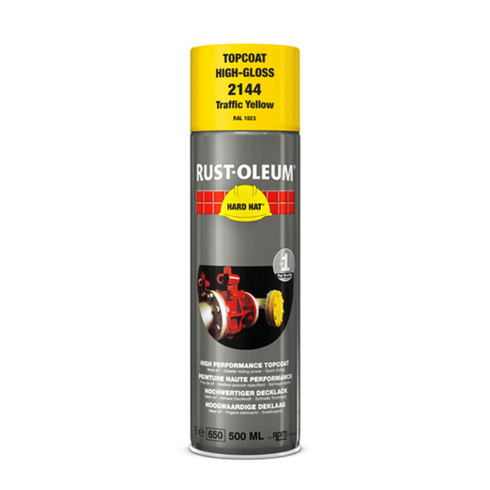 Product afbeelding Rust-Oleum deklaag hooglans RAL 1023 verkeersgeel 500 ml