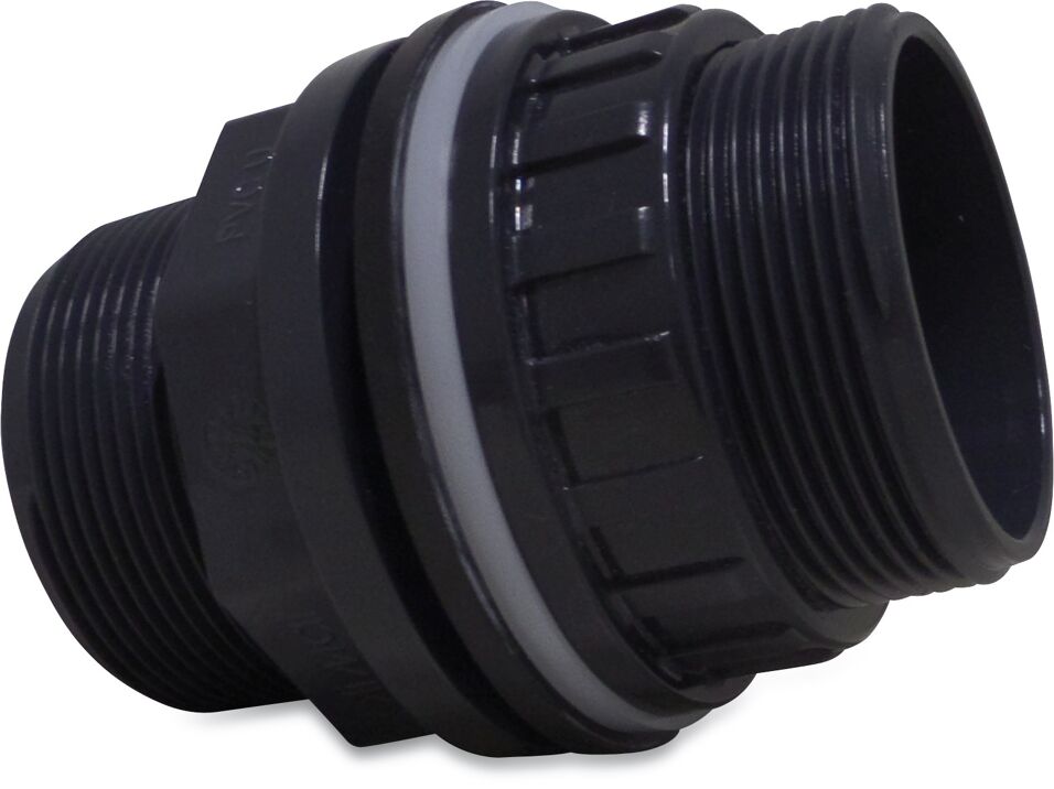 Product afbeelding Doorvoer PVC-U 40 mm x 1 1/2" x 1 3/4" lijmmof x buitendraad x buitendraad 10  bar grijs