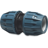 Koppeling PP 16 mm knel 16bar zwart/blauw DVGW/KIWA/WRAS