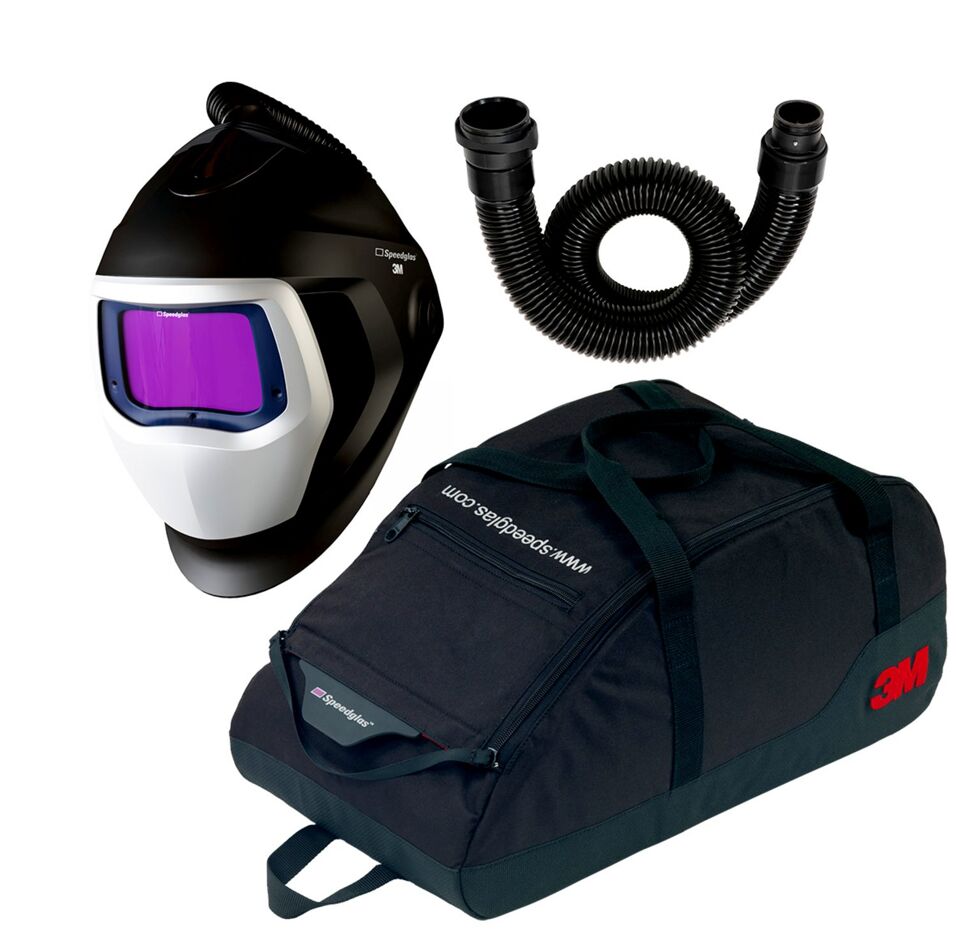Product afbeelding 3M Speedglas 9100 Air lashelm+SW met Speedglas Lasfilter XX, ademslang QRS 834016 en opbergtas 790101