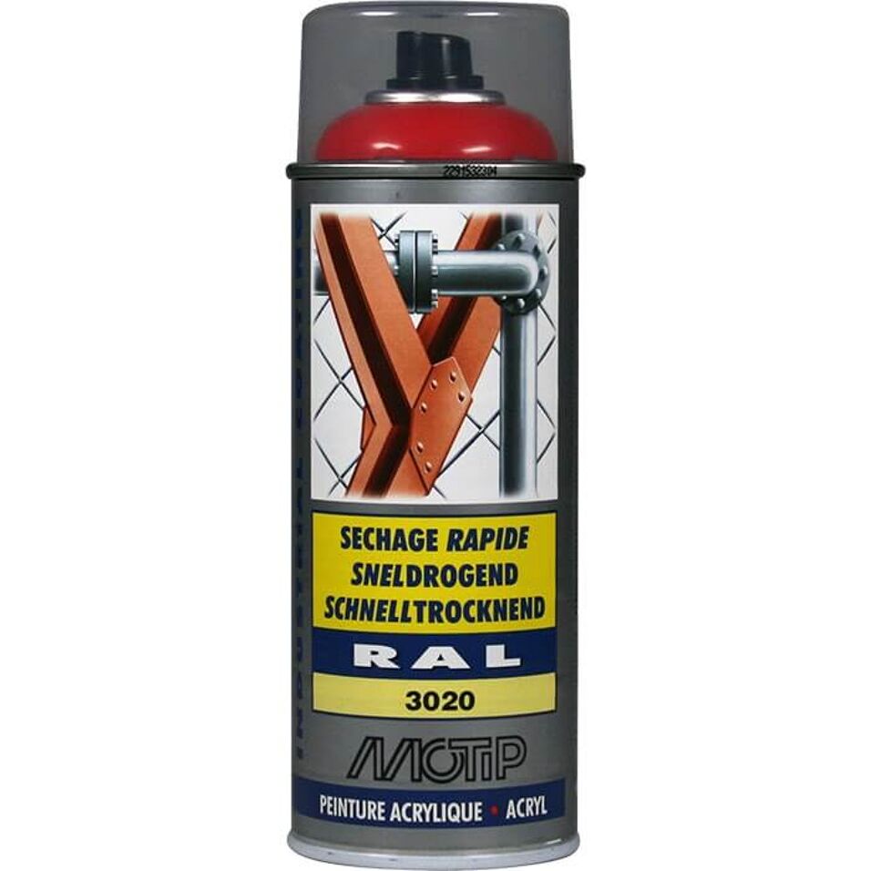 Product afbeelding MoTip Industrial Lak RAL 3020 Hoogglans verkeersrood 400 ml
