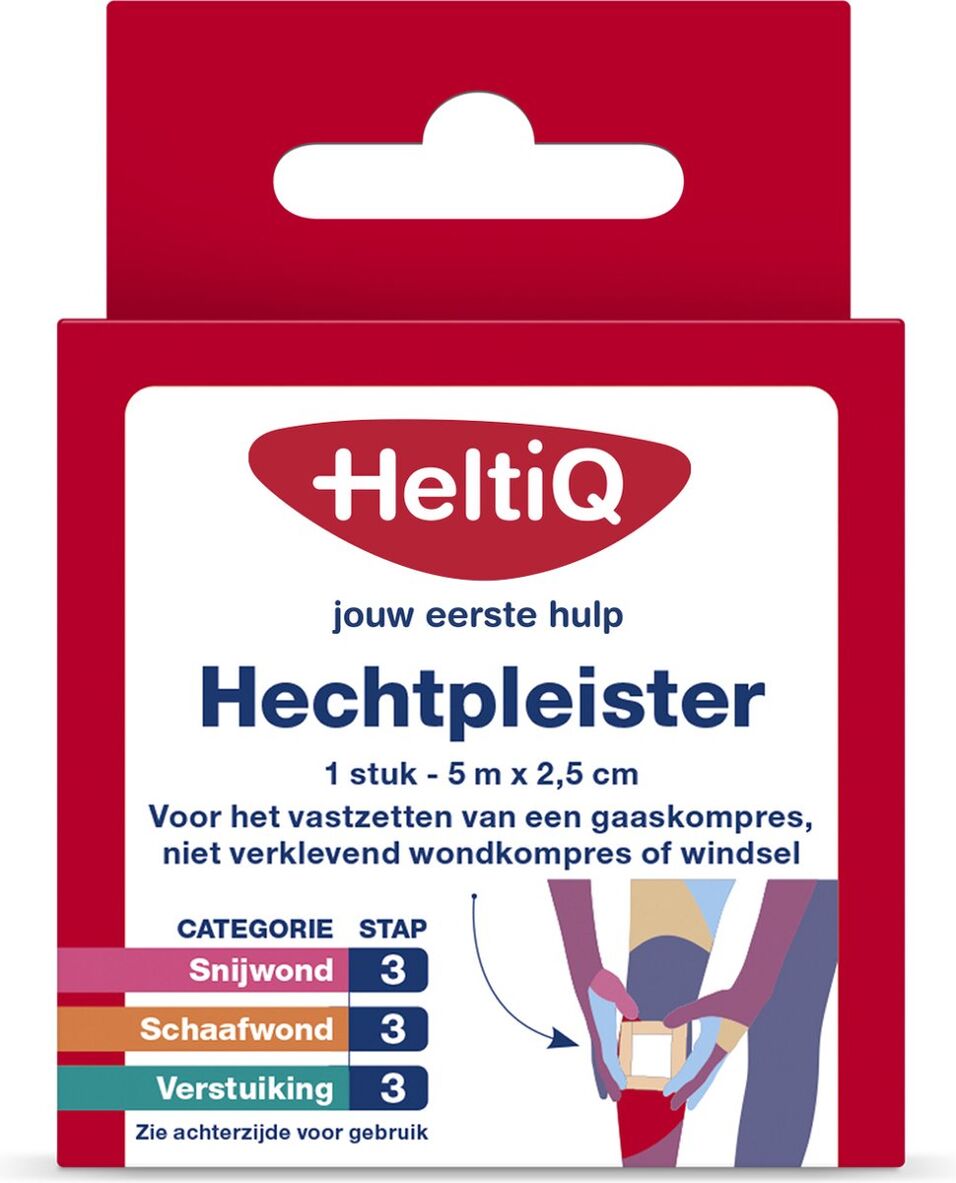 Product afbeelding HeltiQ Hechtpleister textiel 5 m x 2,5 cm