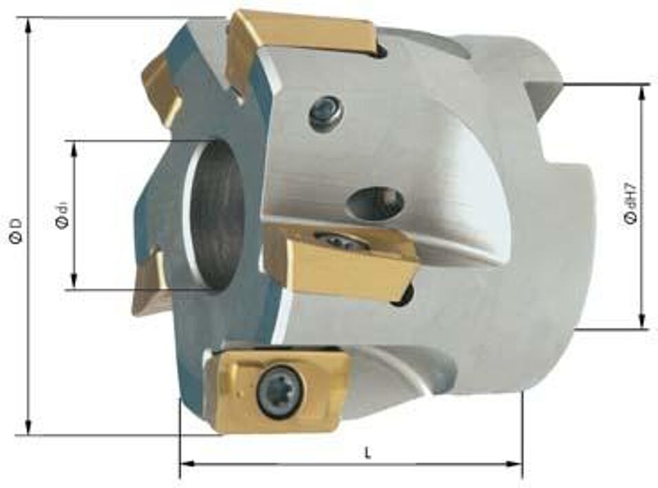 Product afbeelding Hoekfrees zonder IK, 5 tanden, voor APKT16 D 50mm 90gr.