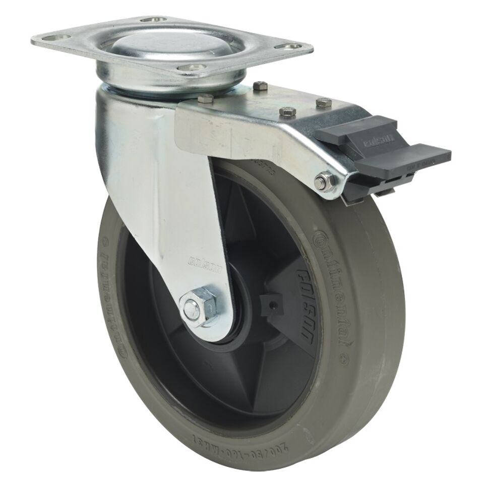 Product afbeelding Colson zwenkwiel JSRG met topplaat en rem 250 x 50mm 475kg