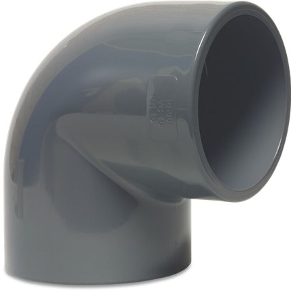 Product afbeelding Knie 90° PVC-U 16 mm lijmmof 16 bar grijs