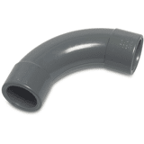 Bocht 90° PVC-U 50 mm lijmmof 10 bar grijs type handgevormd