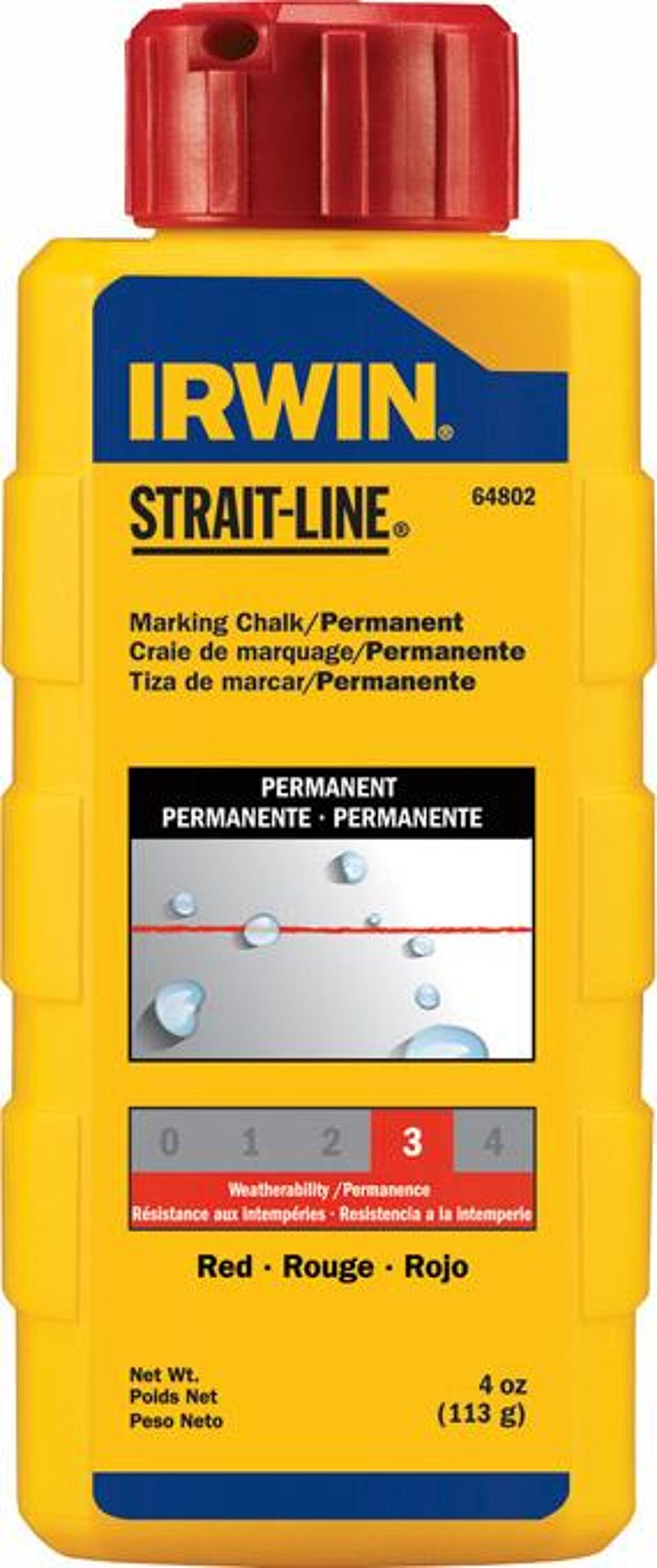 Product afbeelding Irwin Slaglijnpoeder rood 113g