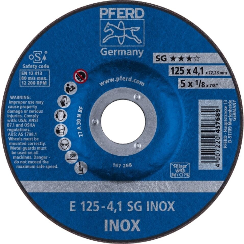 Product afbeelding Pferd Afbraamschijf A30 NSG, haaks gebogen 125x4,1mm