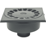 Vloerput PVC-U 63/75 mm lijmmof/spie grijs onderaansluiting