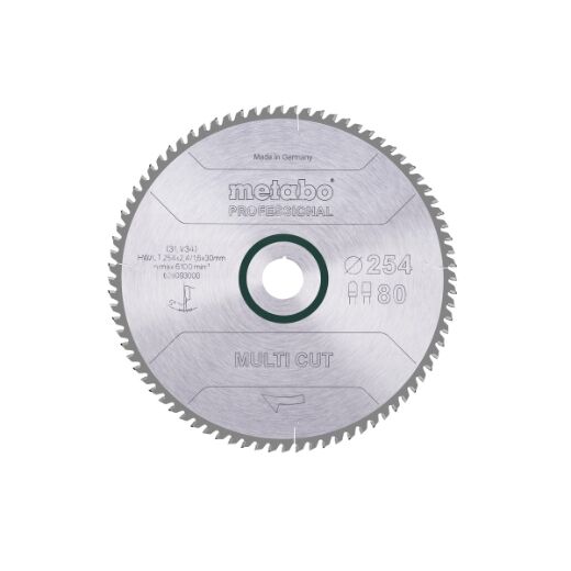 Metabo Cirkelzaagblad HW/CT 254x30mm