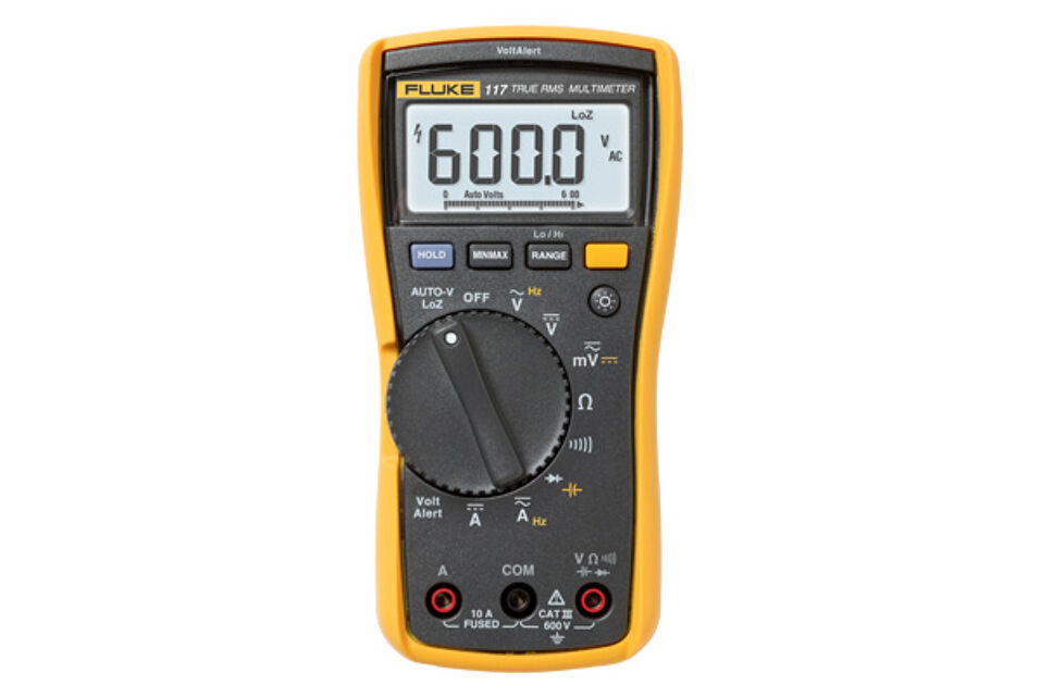 Product afbeelding Fluke 117 multimeter met contactloze spanningszoeker voor elektriciens