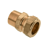 Knelkoppeling puntstuk messing 3/4" x 22 mm