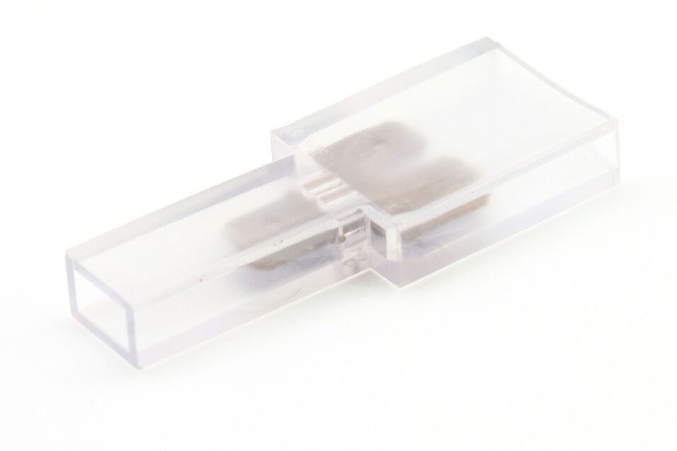 Product afbeelding Doorverbinder,plat,pen 1/2-polig 6.3x0.8, transparant