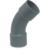 Bocht 45° PVC-U 75 mm lijmmof 10 bar grijs type handgevormd