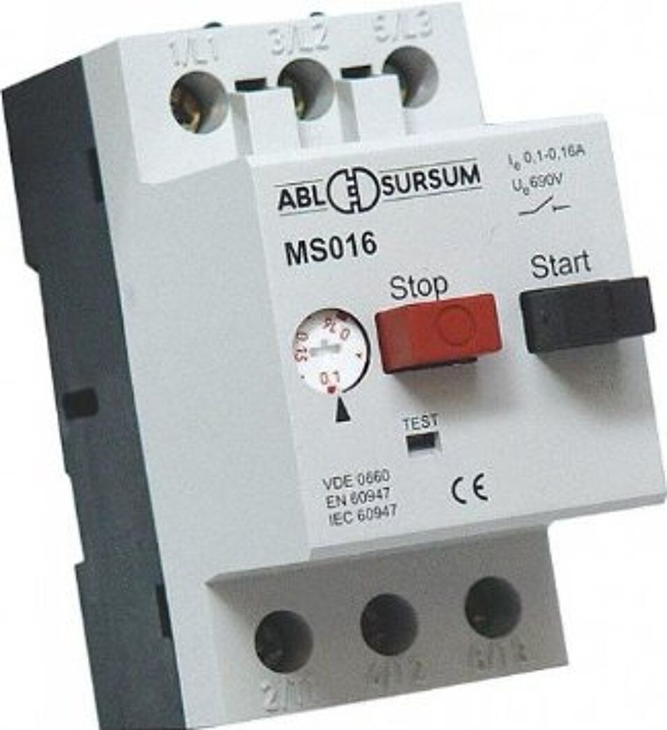 Product afbeelding ABL Motorbev. schakelaar 6.3-10A    MS10