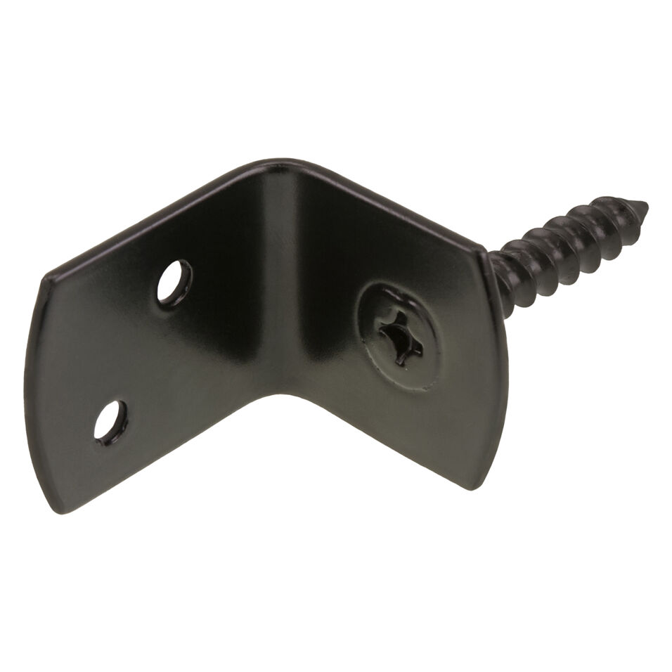 Product afbeelding L-steun met schroef verzinkt zwart