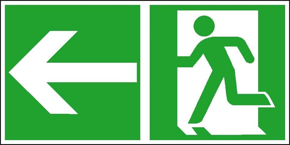 Product afbeelding Bord vluchtweg links           300x150mm