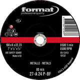 Format Afbraamschijf voor staal en gietijzerbewerking met kom 180x6mm