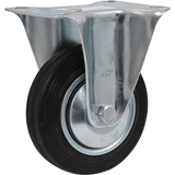 Bokwiel rubber zwart bev.pl. 100mm