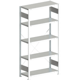 CLIP Dubbele inhaakstelling 100 DBS 2000 x 1000 x 400 RAL 7035 cpl. met 2 x 5 legborden