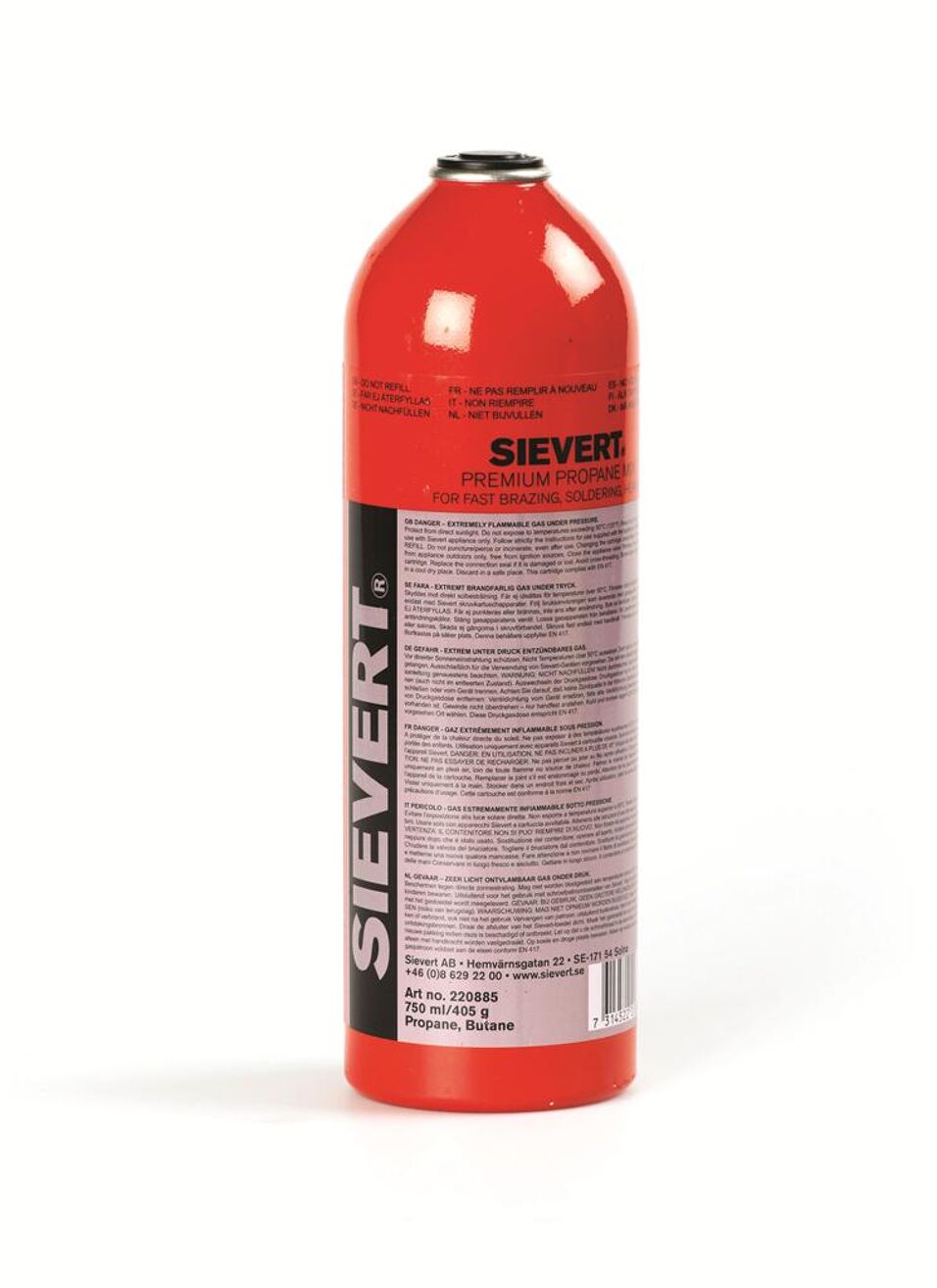 Product afbeelding Sievert Gaspatroon Premium Propaan EU (7/16") 405 g / 750 ml