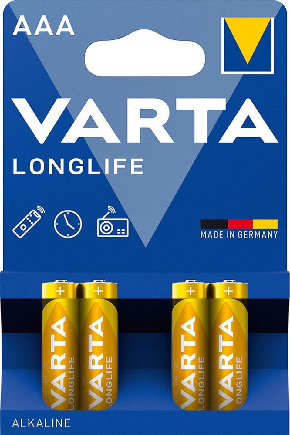Product afbeelding LONGLIFE batterij VARTA AAA blisterverpakking à 4 stuks 