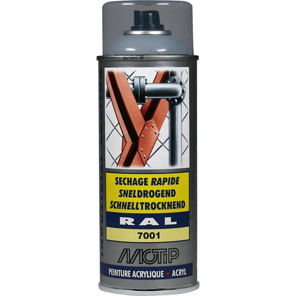 Product afbeelding MoTip Industrial Lak RAL 7001 Hoogglans zilvergrijs 400 ml