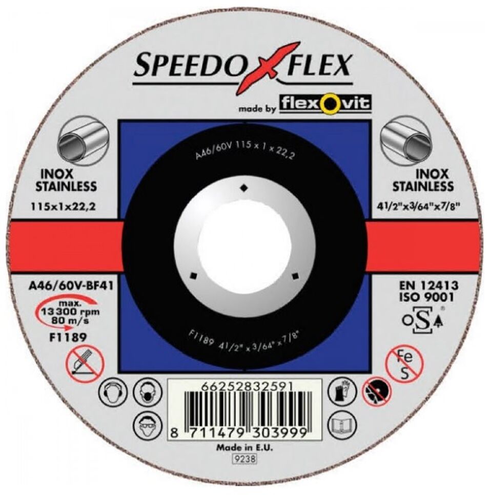 Product afbeelding Flexovit doorslijpschijf vlak speedoflex A24/30S T41 180x2,0x22,2 mm