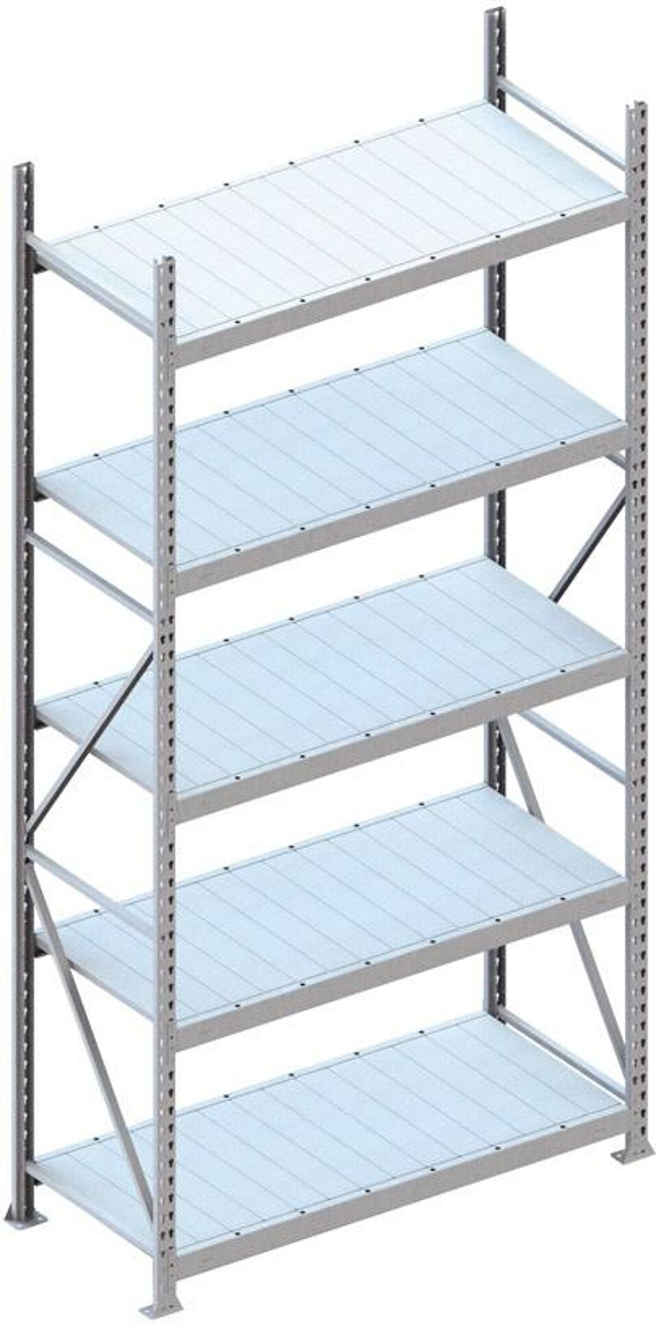 Product afbeelding MINI-RACK stelling BS 3000 x 1800 x 1050 vzk cpl. met staalpanelen en 5 legborden