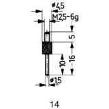 Kafer Meetstift staal cilindrische stift  1.5mm