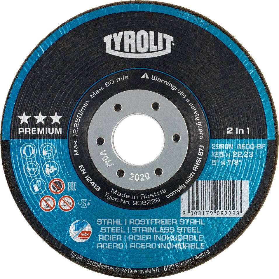 Product afbeelding Tyrolit Premium Rondeller 29RON 178x22,23 A60Q-BF