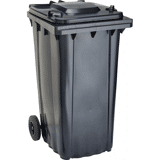 Afvalcontainer kunststof grijs 240 liter