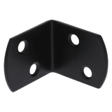 L-steun zonder schroef verzinkt zwart