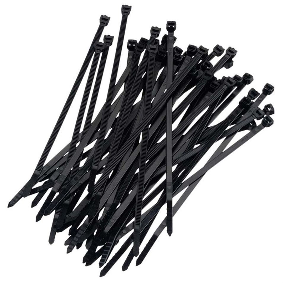 Product afbeelding Clark montagebandje zwart 3.6x140 a 100 st. UV-bestendig