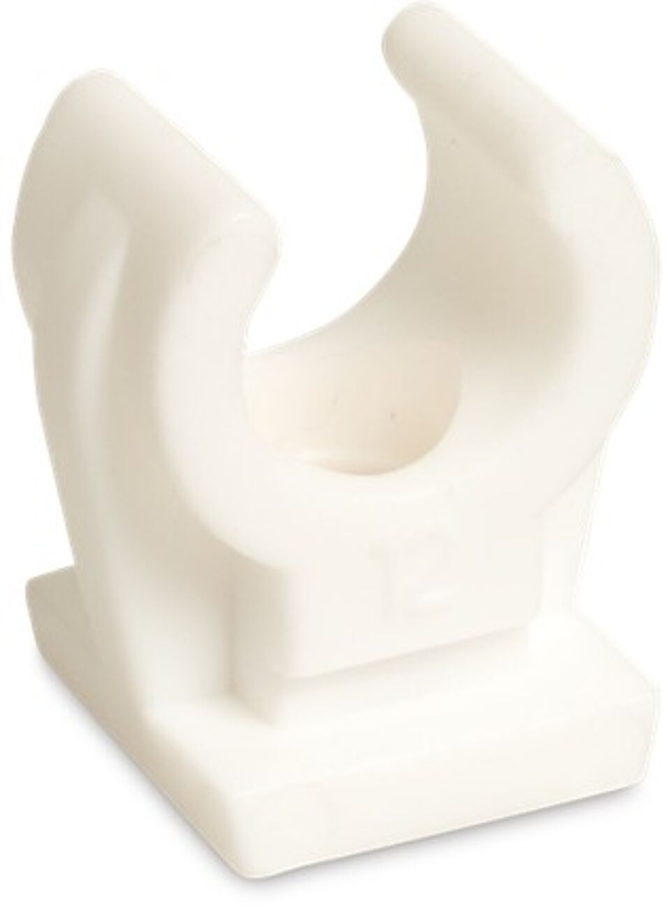 Product afbeelding Buis clip PP 12 mm binnendraad M6 wit type Woeste enkel